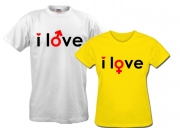 Пара футболок для влюбленных I love