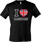 футболка I love London с флагом