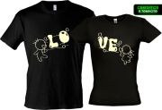 Парные футболки Love 3 (Glow)