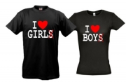 Парные футболки I love boy girl