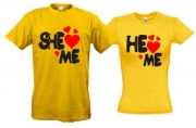 Комплект футболок She love me/He love me