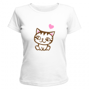 Женская футболка Kitty in love