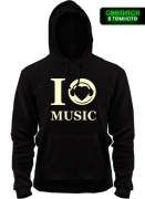 Капюшенка I love music (Glow)
