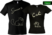 Парные футболки Simons Cat (Glow)