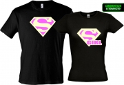 Парные футболки Superman & Supergirl (Glow)