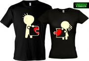 Комплект футболок для влюбленных Сердце на двоих  (Glow)