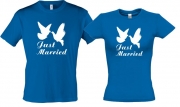Парные футболки с голубями Just married