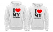 Толстовки для влюбленных I love my boyfriend girlfriend